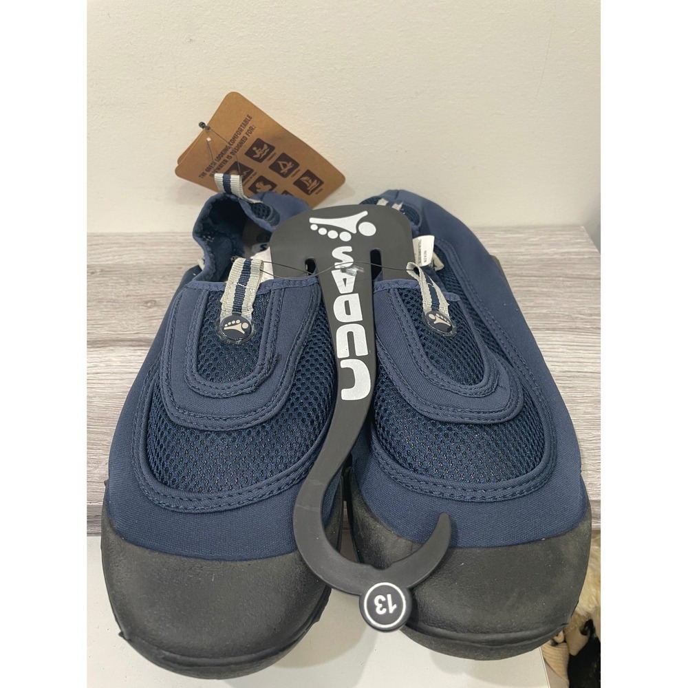 Cudas Flatwater Mens Water Shoes Navy Blue Mesh Stretchy Slip On Size 13 NEW